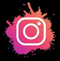 the instagram logo on a black background