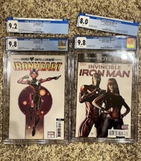 two comics with iron man and uncanny x-men
