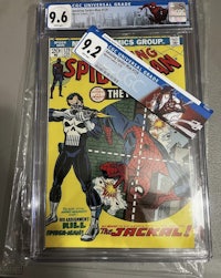 a spider - man comic book in a plastic bag